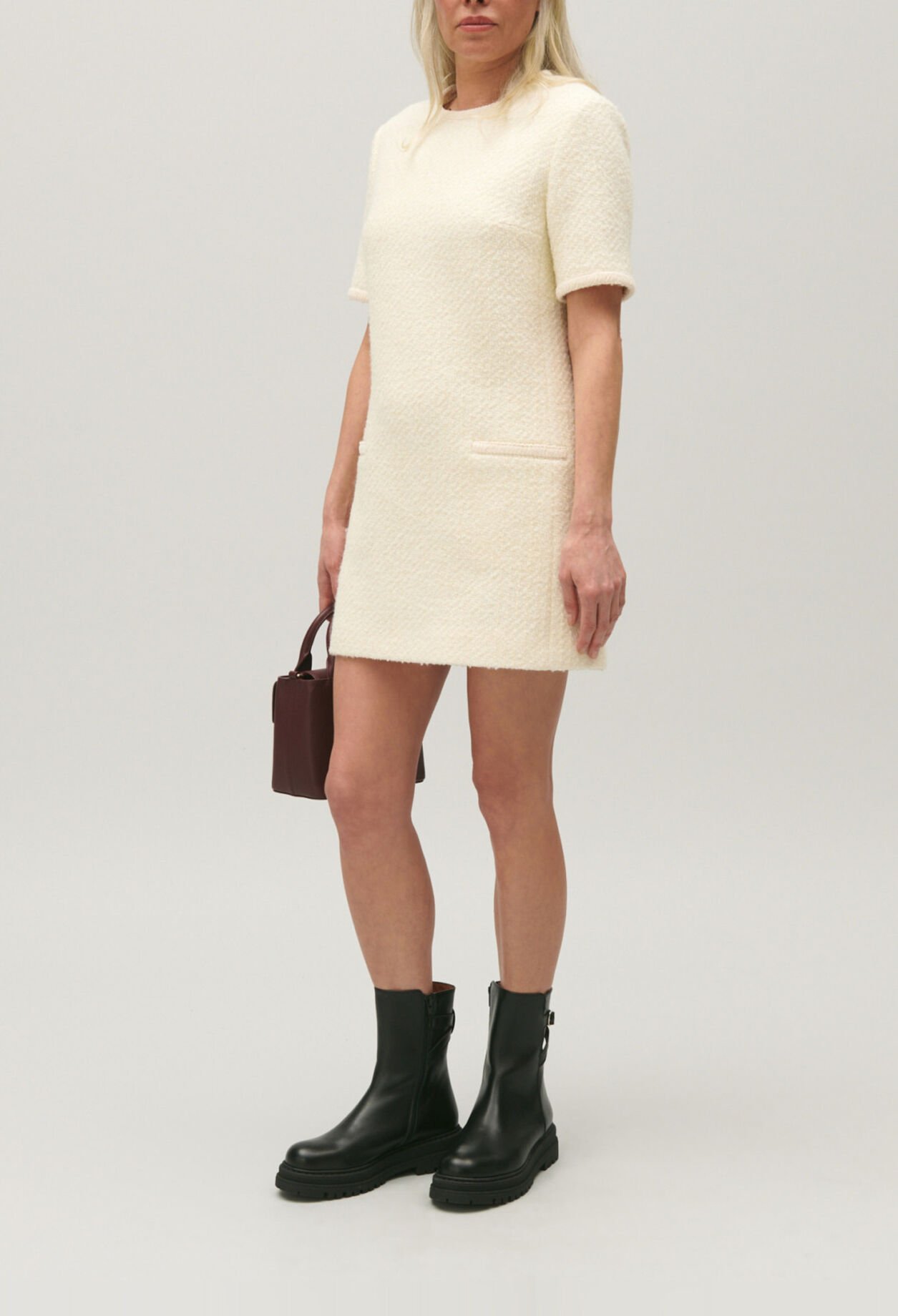 Ivory tweed short dress