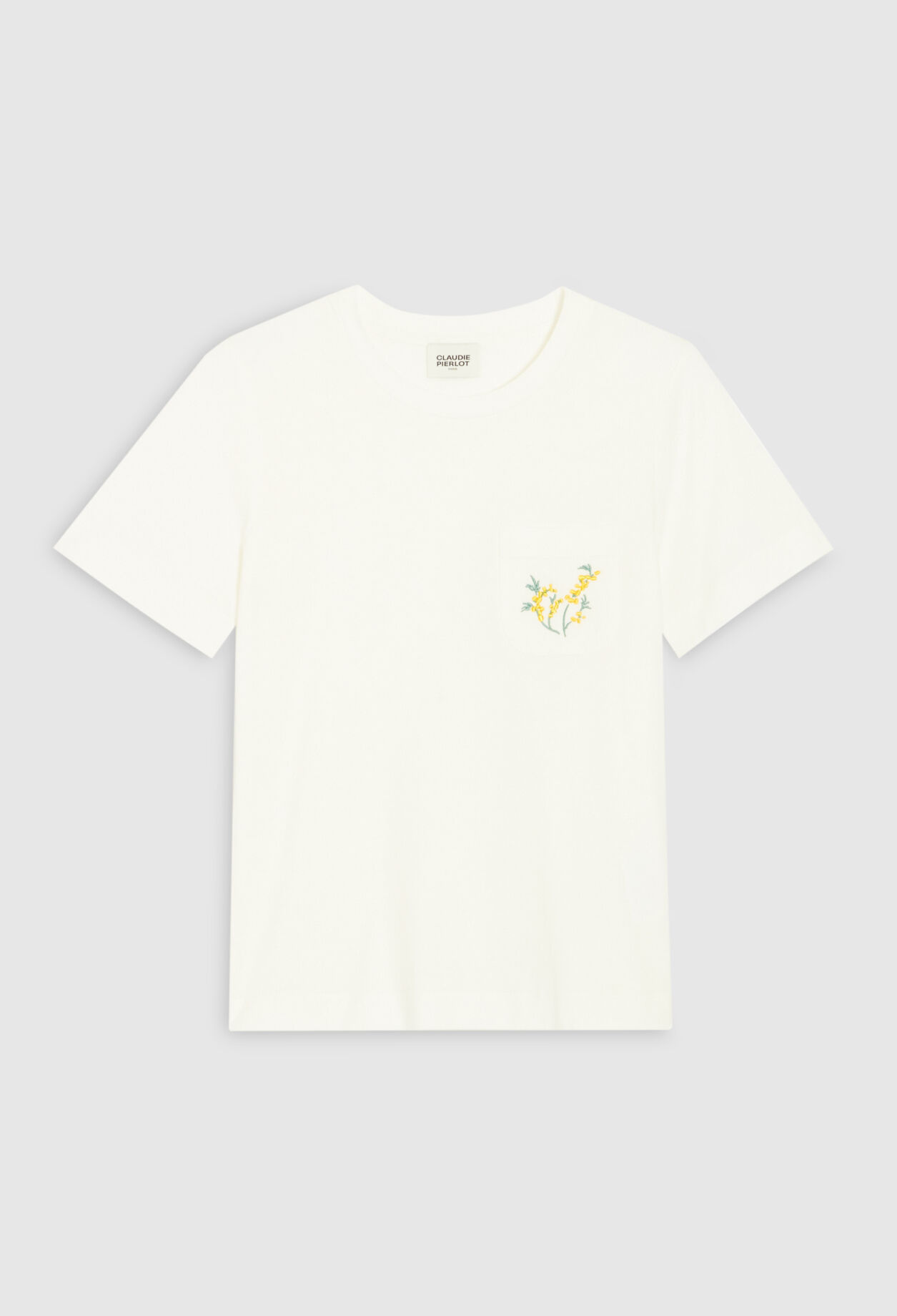 White T-shirt with embroidered pocket