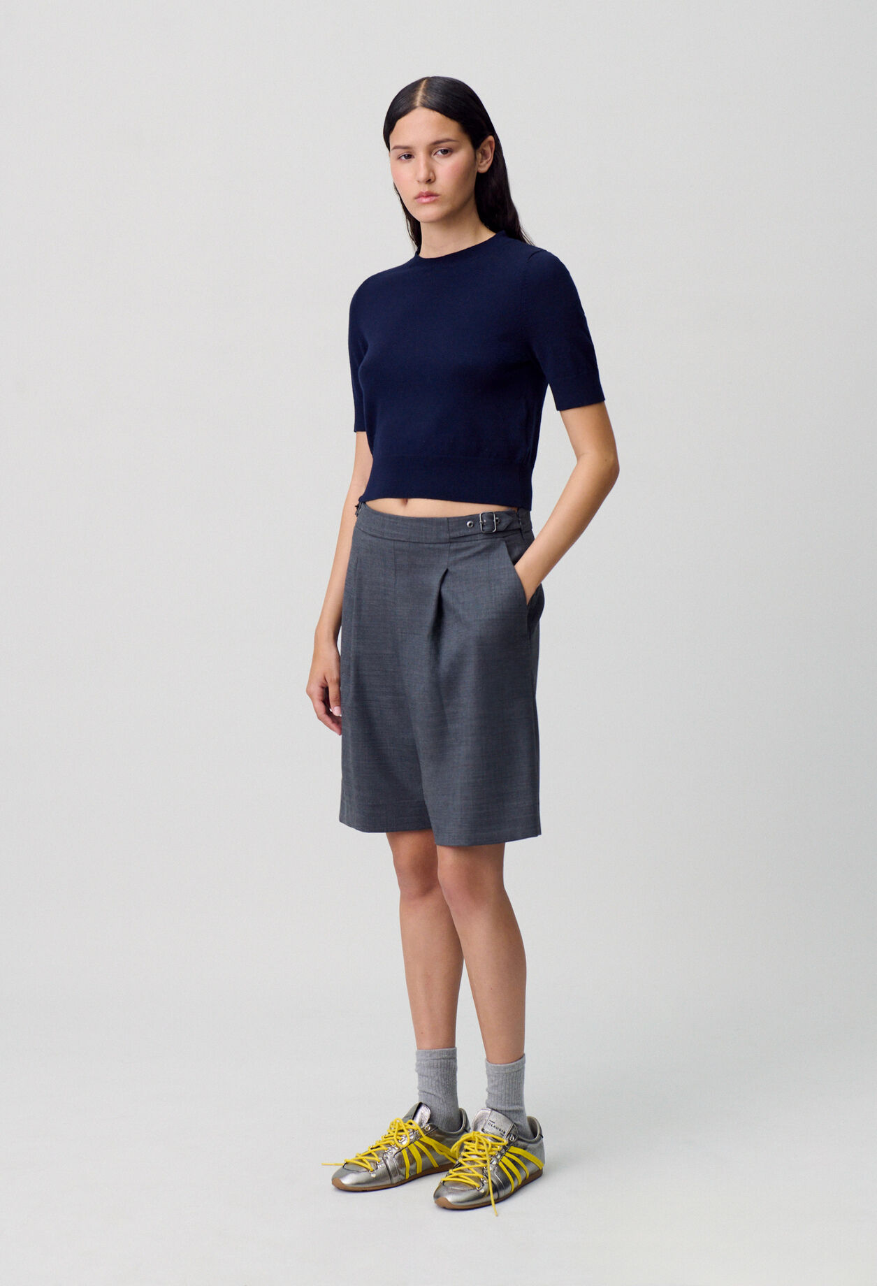 Fine Knit Top with Collar