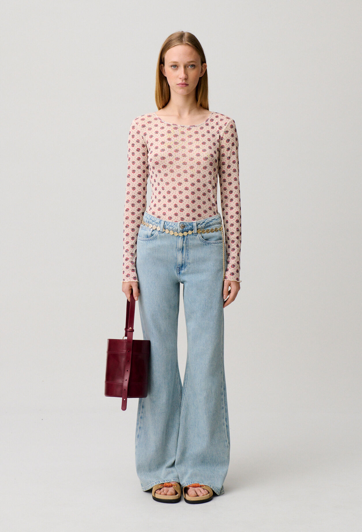 Flared denim jeans