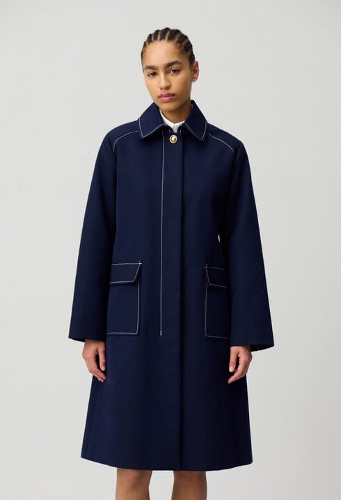 Belted mid-length trench