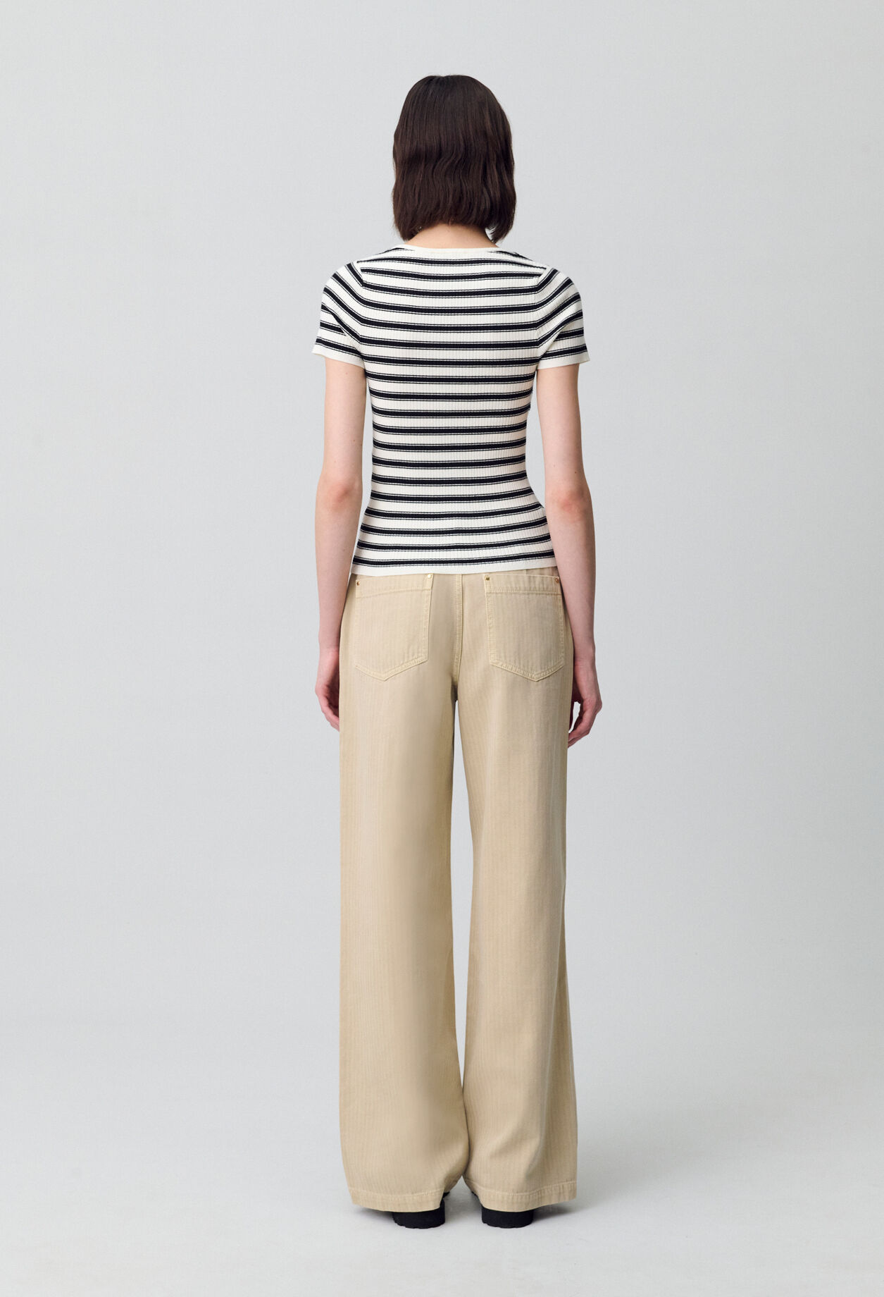 Fine-Knit Breton Stripe Top