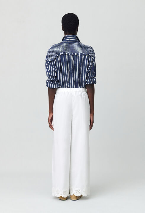 Lightweight embroidered trousers