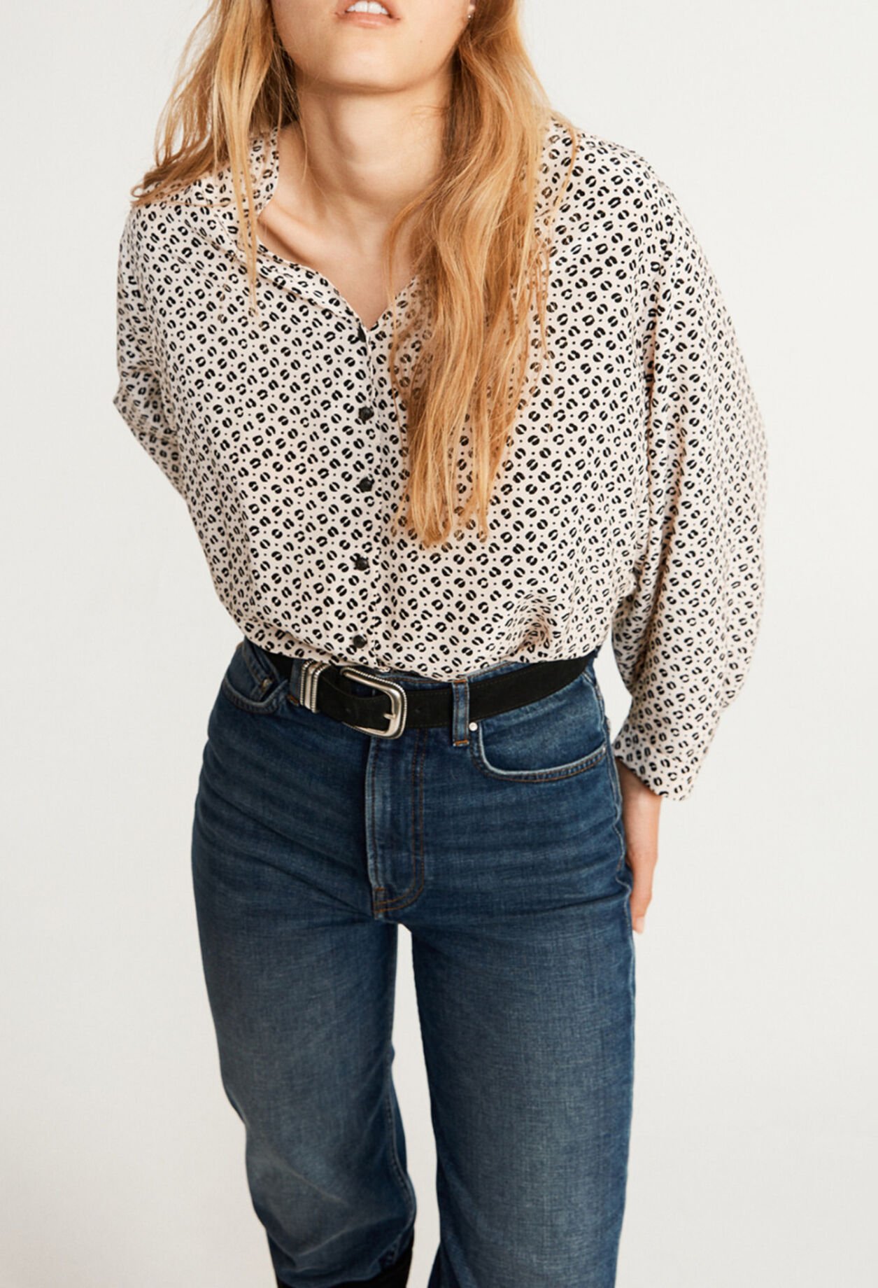 Prted blouse made from