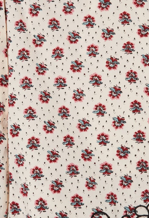 Floral Embroidered Poplin Shorts