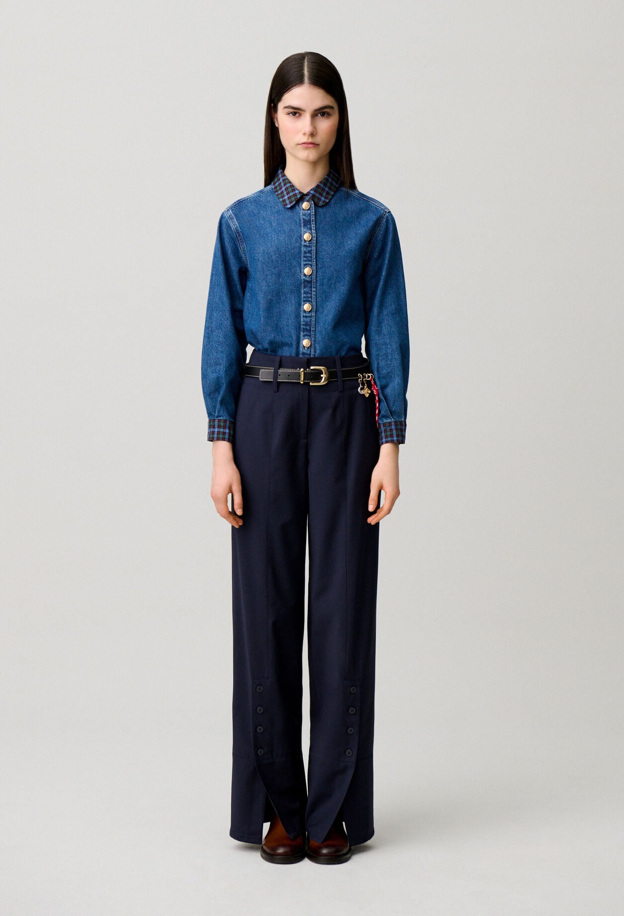 Wool blend trousers