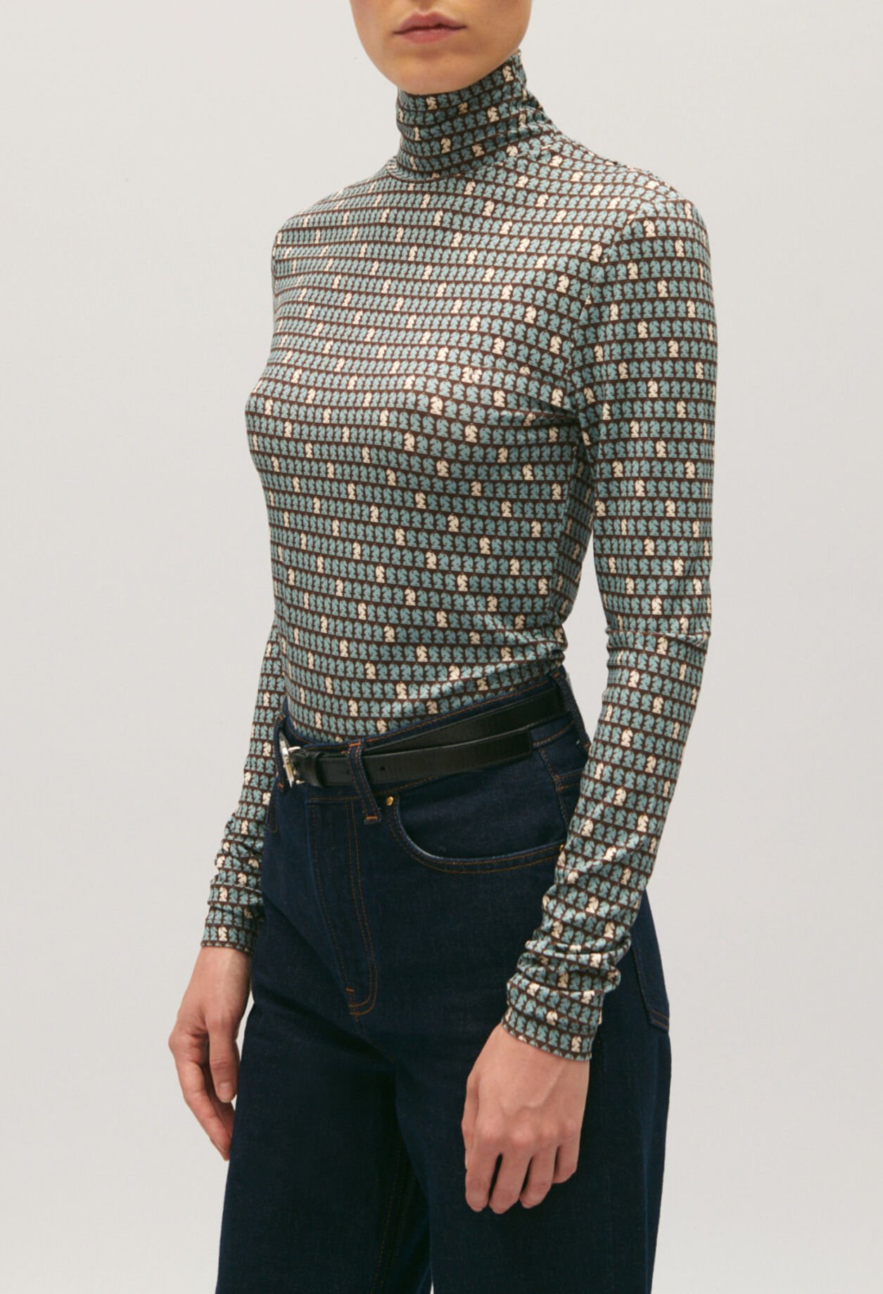 Long-sleeved patterned T-shirt