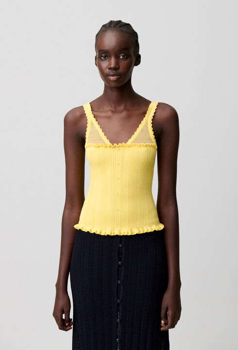 Ruffled knit top