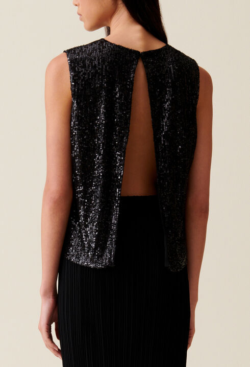 Black sequin top