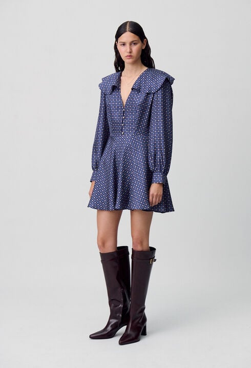 Printed Silk Mini Dress