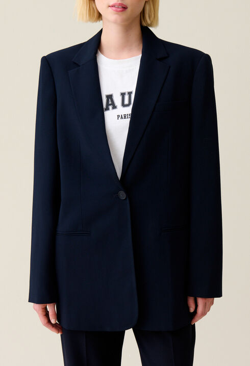 Navy oversized suit jacket