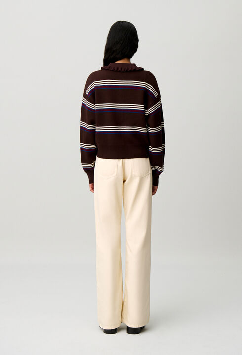 Striped knitted cardigan