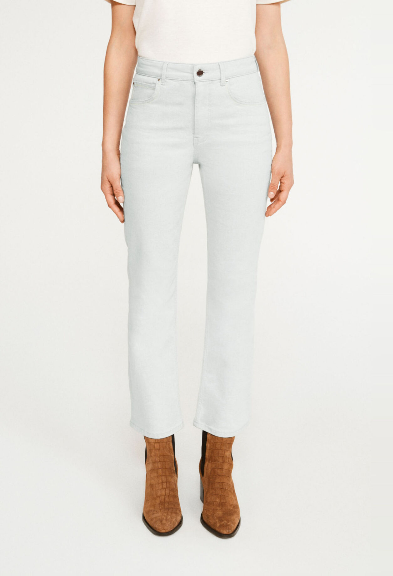 Faded cropped jeans