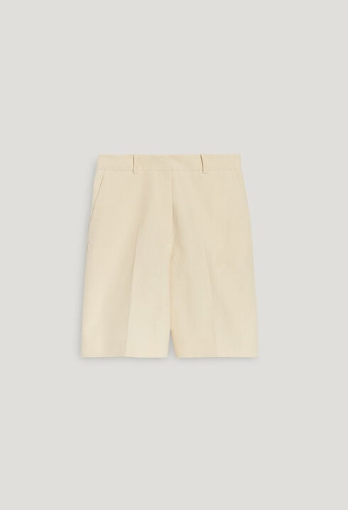 Pale beige cotton Bermuda shorts