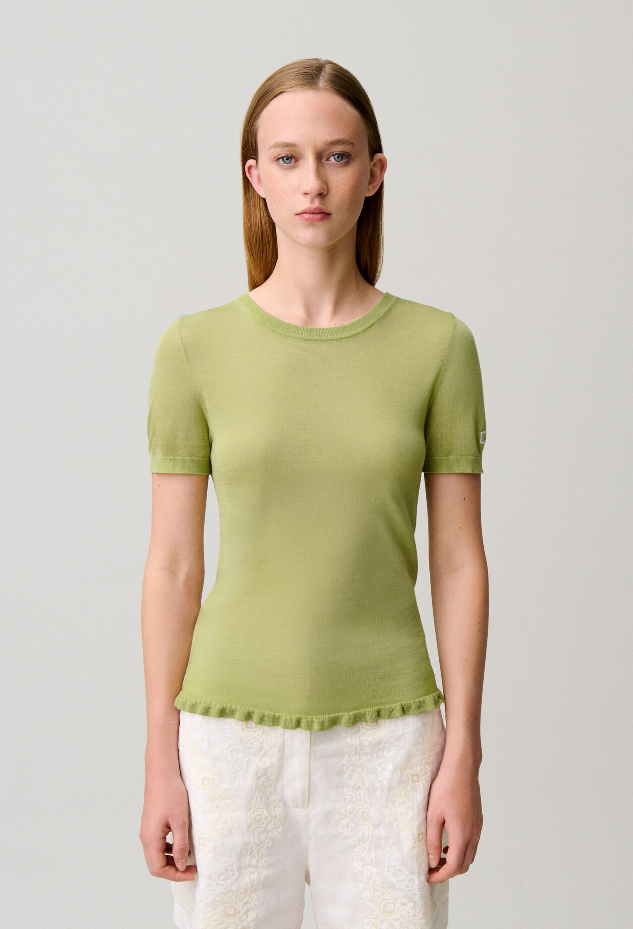 Ruffled knit top