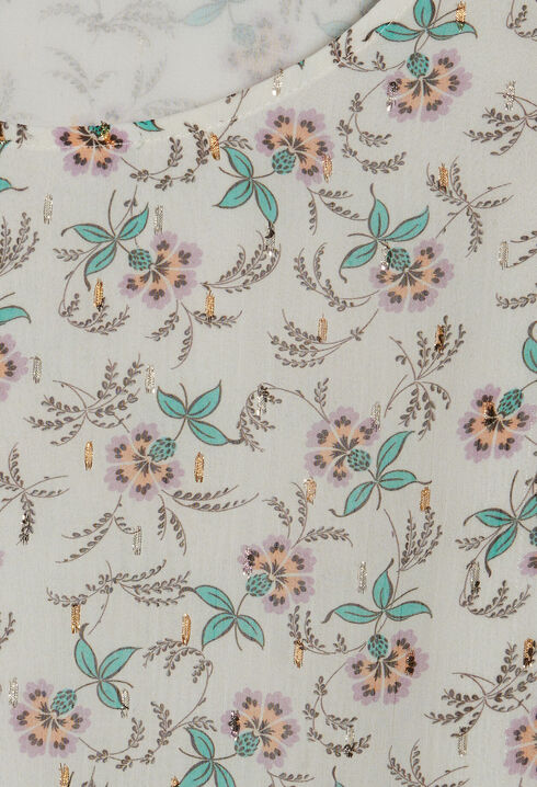 Chemise imprimé floral métallisé