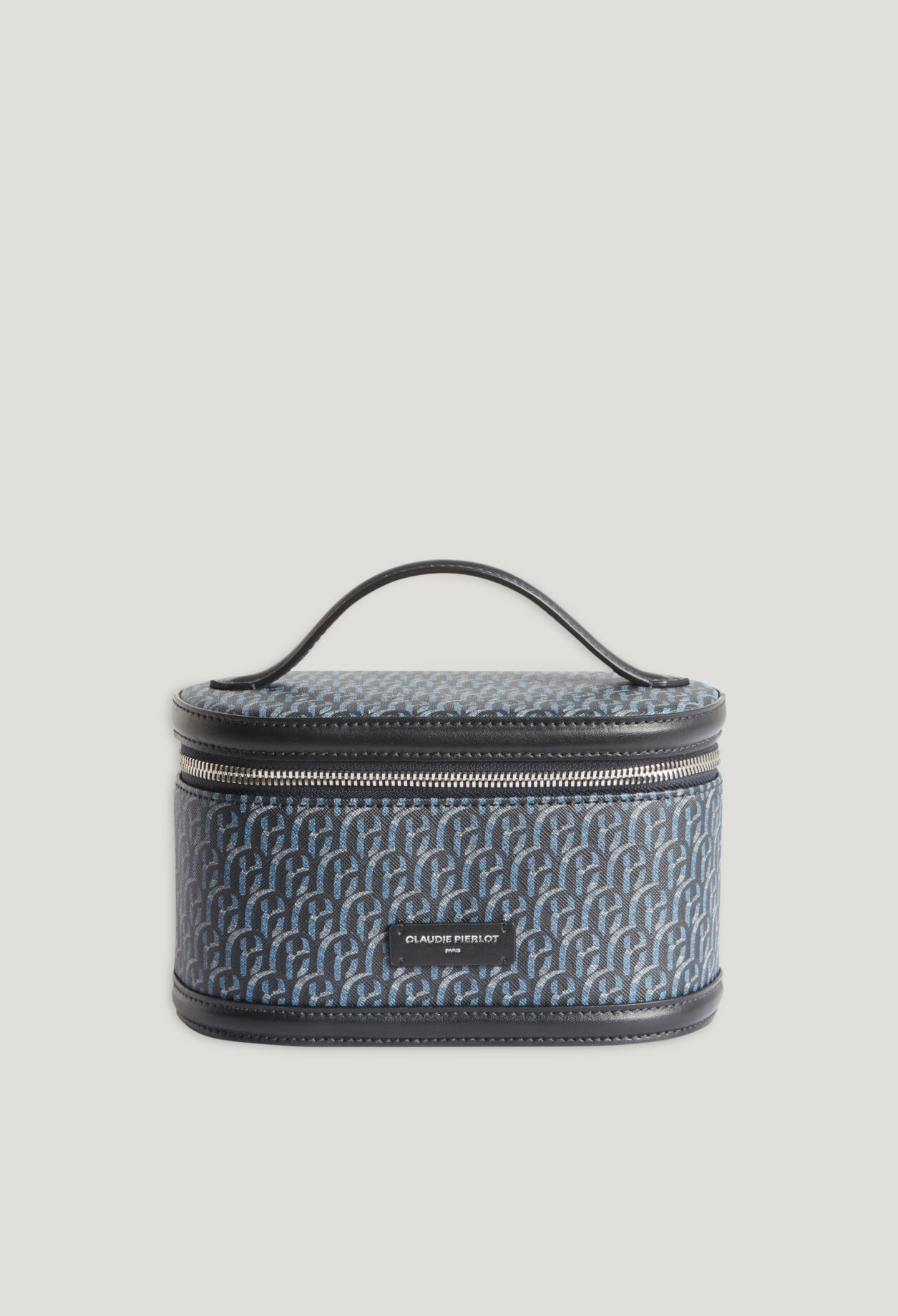 Navy monogram canvas vanity case