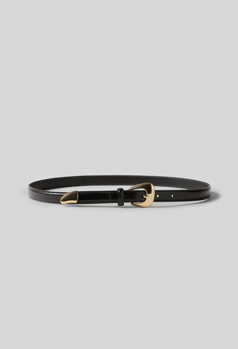 Leather belt with organic buckle