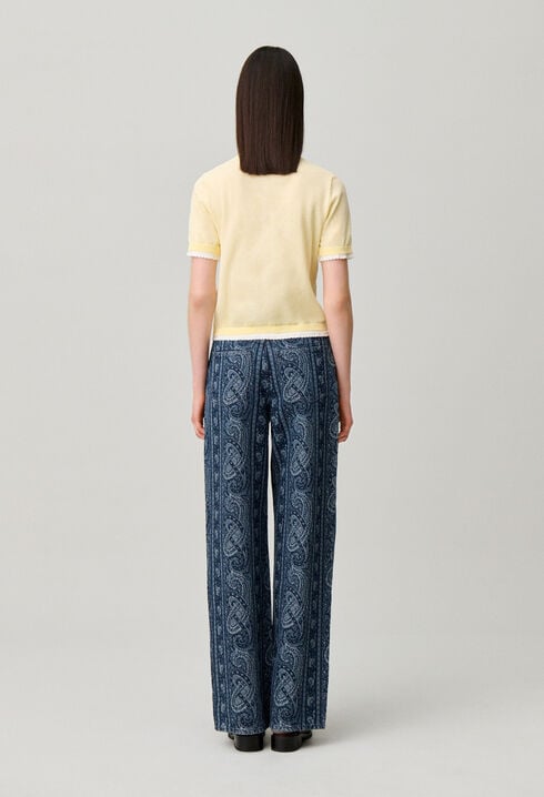 Contrast knit jumper