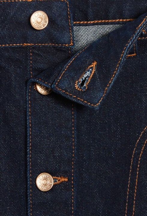 Blue denim midi skirt