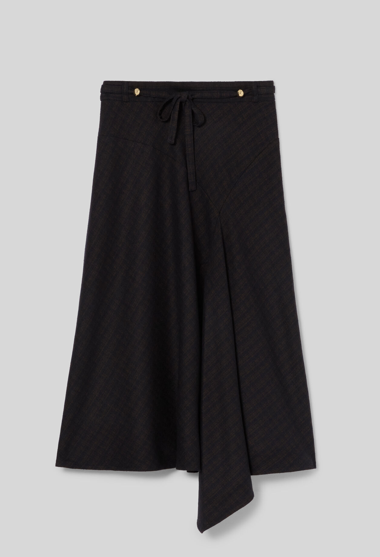 Asymmetric midi skirt
