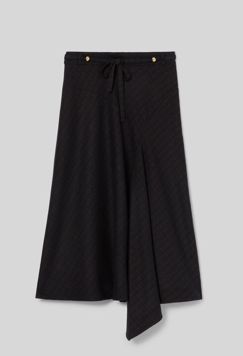Asymmetric midi skirt