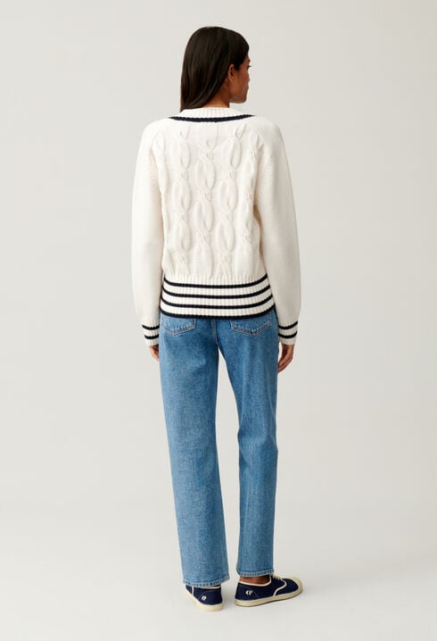 Beige cable knit jumper