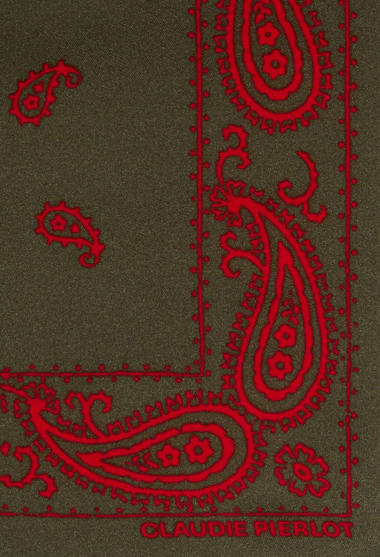 Khaki silk scarf