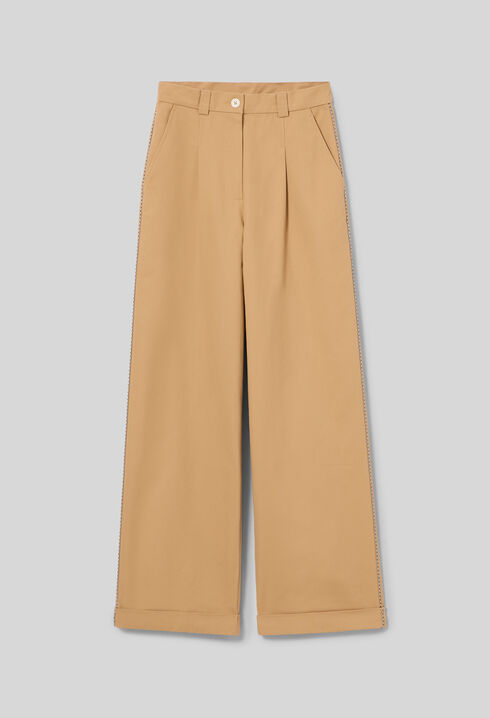 Straight pleated trousers