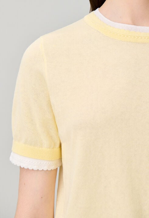 Contrast knit jumper