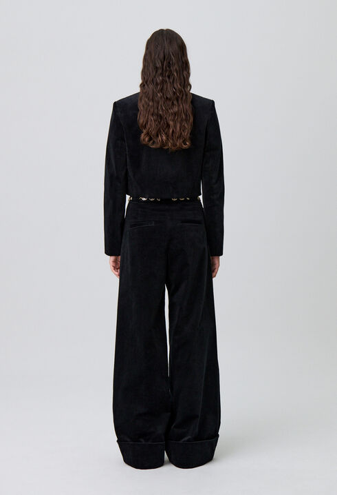 Short Velvet Boxy Jacket
