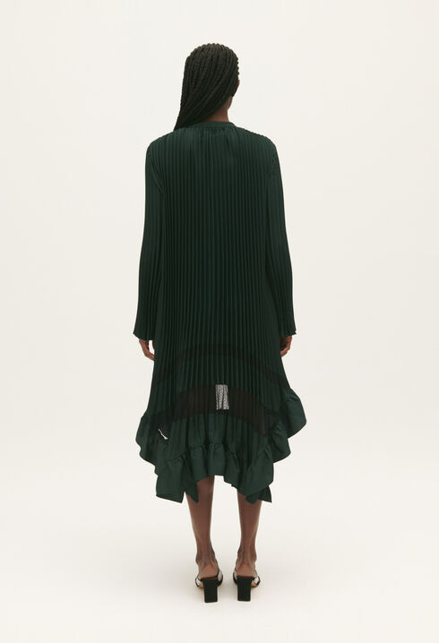 Pleated midi-length dress