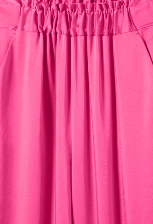 Wide-leg trousers with smocked waistband