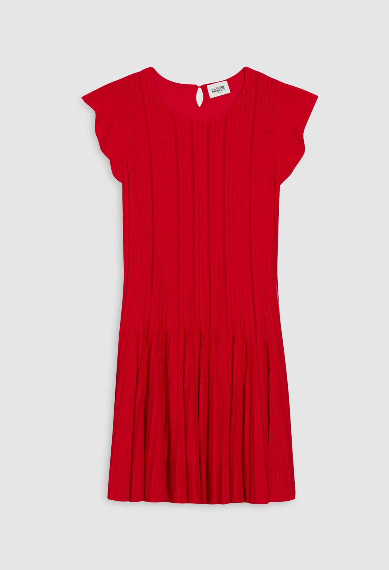 Red knit short dress