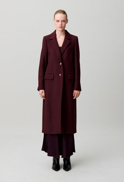 Long wool blend coat