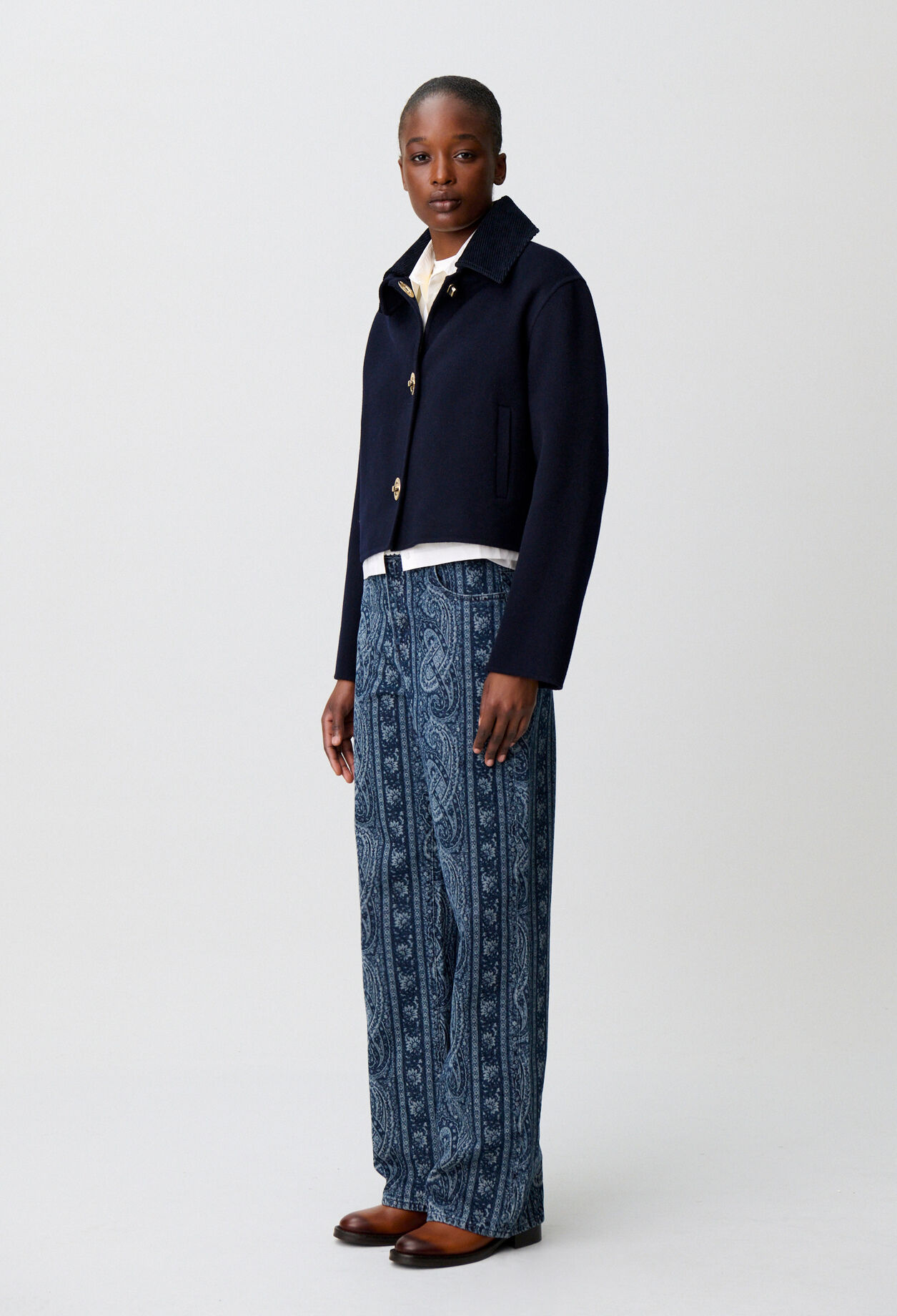 claudie pierlot ハウンドトゥースクロップドジャケット　サイズ36 Boxy corduroy jacket for women | Claudie Pierlot