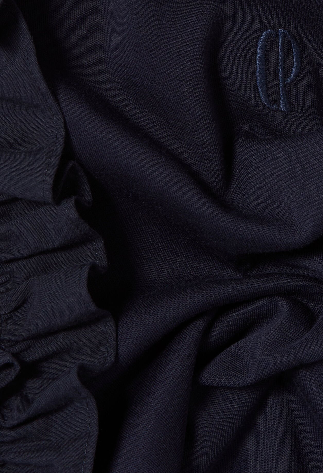 Bi-material cotton dress