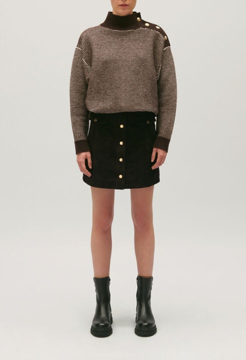 Two-tone knit jumper