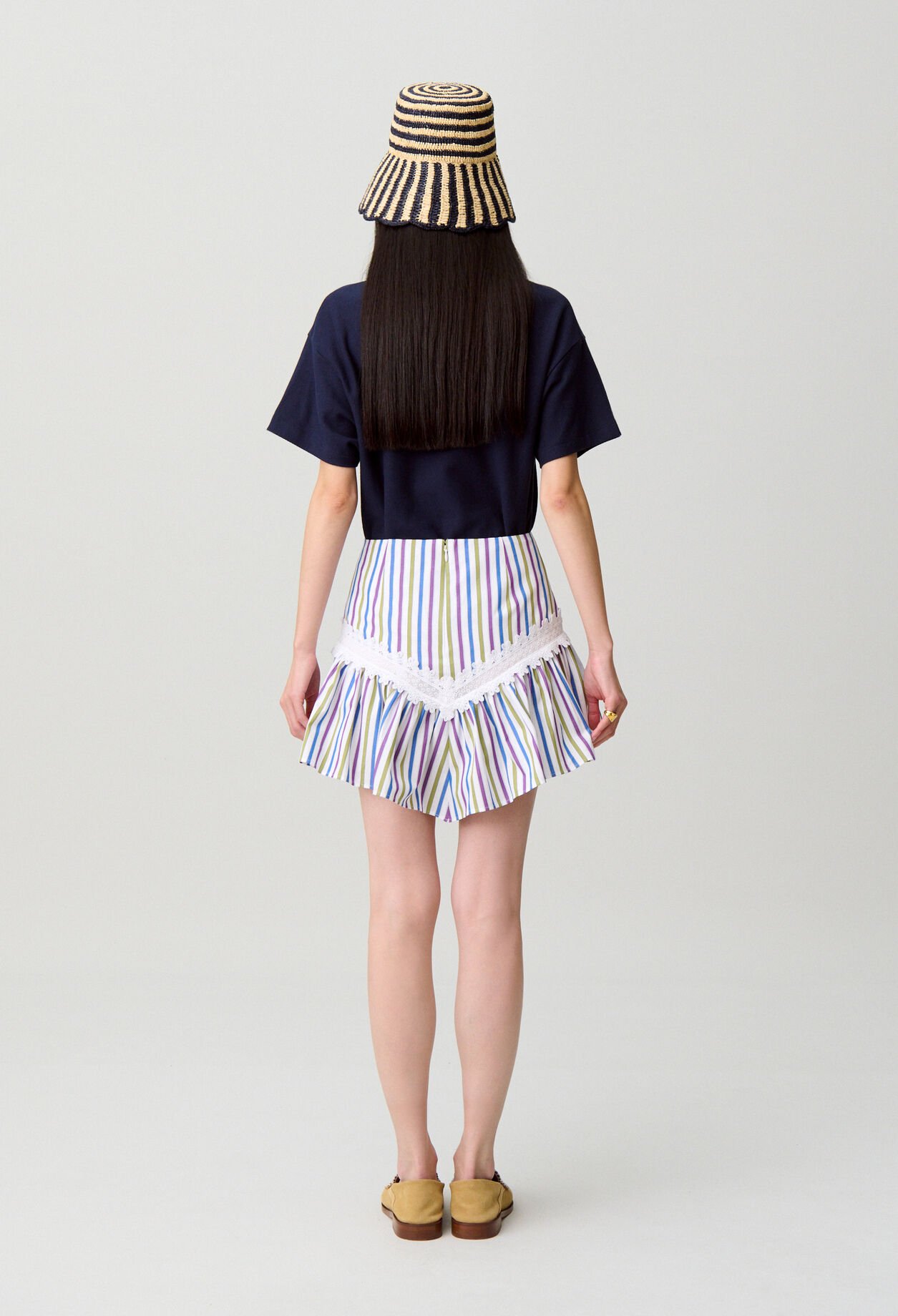Short striped skirt