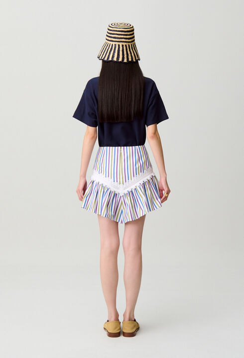 Short striped skirt