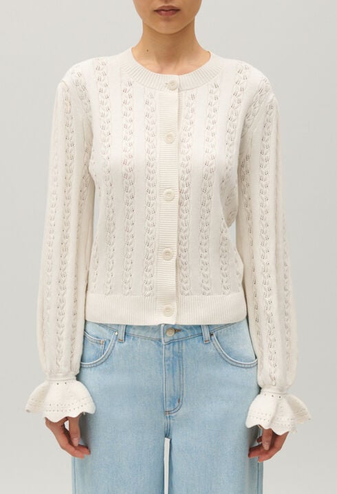 Ecru knitted cardigan