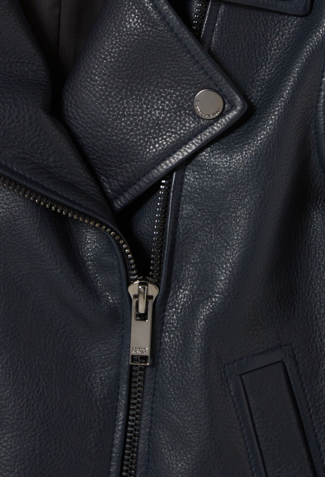 Black grained leather jacket