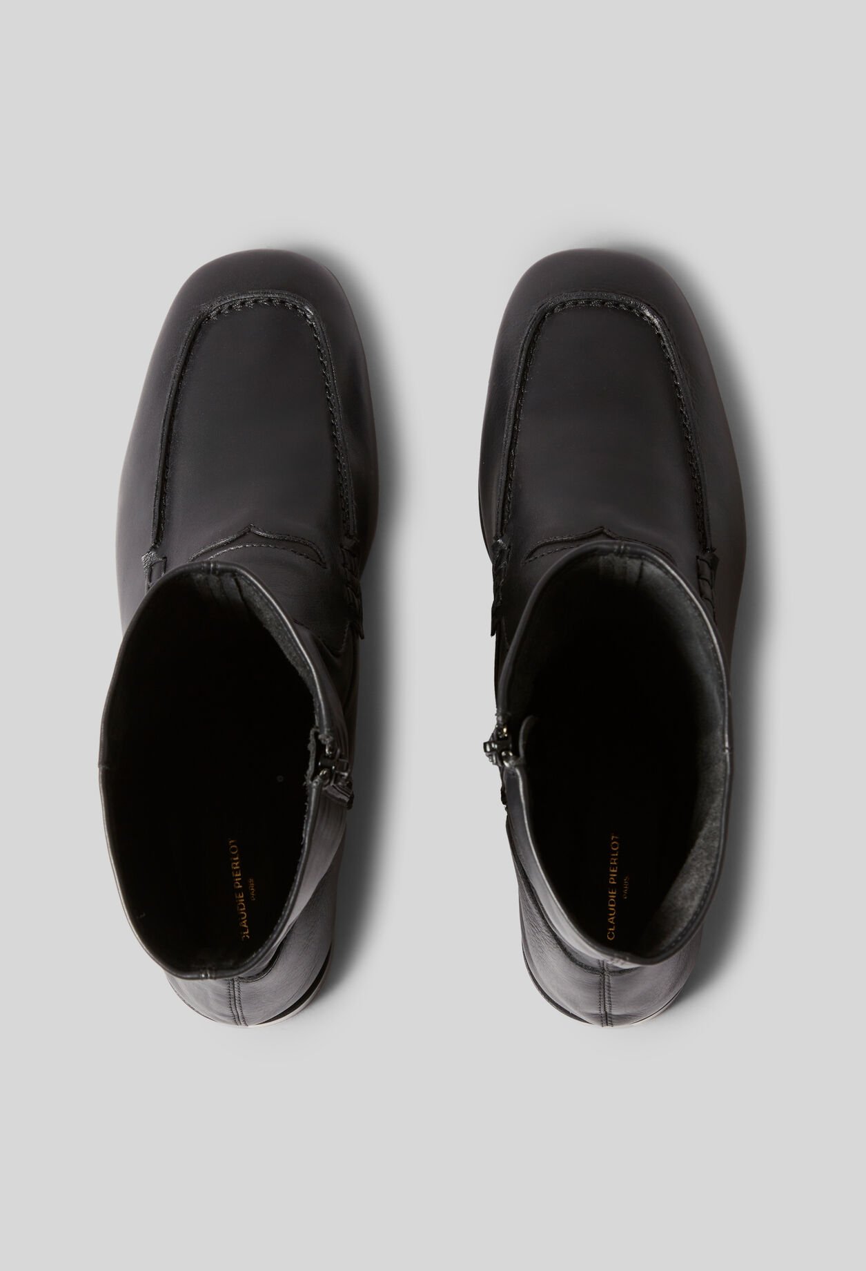 Leather Moccasin-Style Ankle Boots