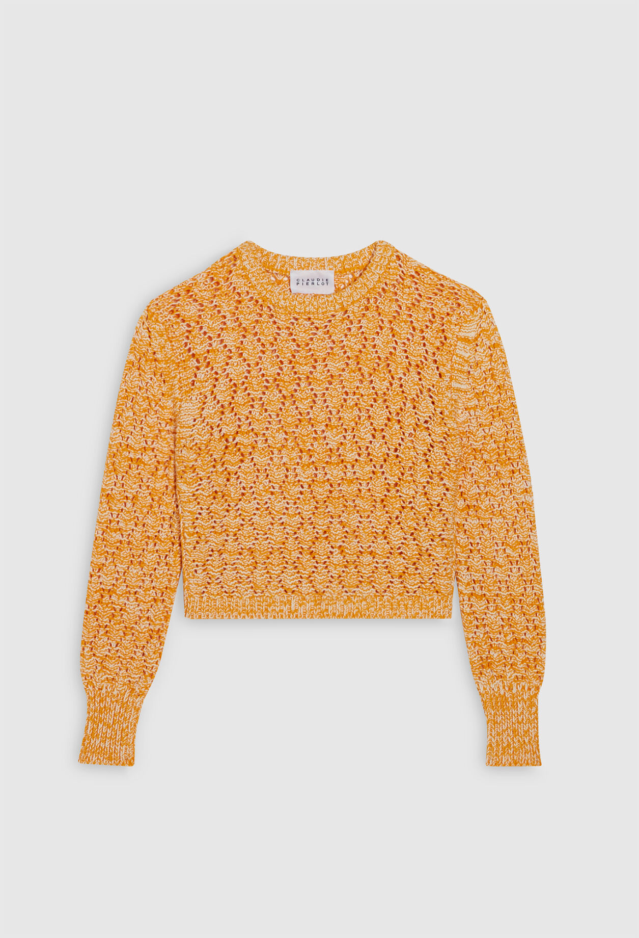 Openwork knit pullover