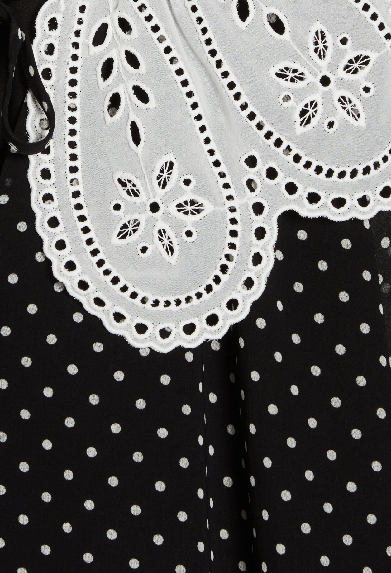 Rifi short dress large dot print collar