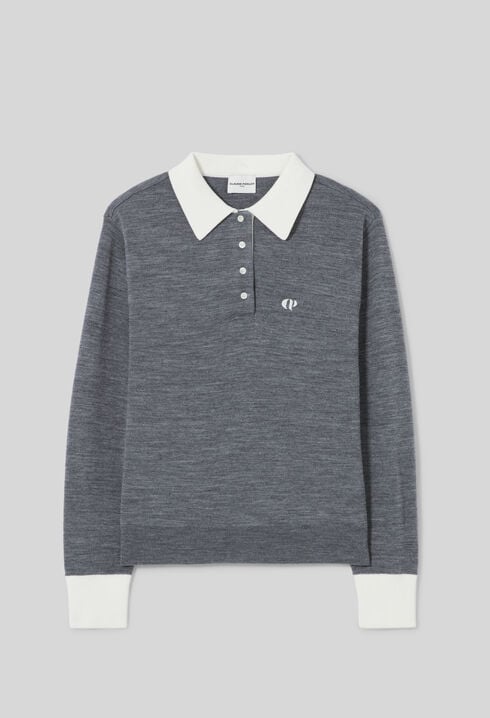 Fine Knit Polo Sweater