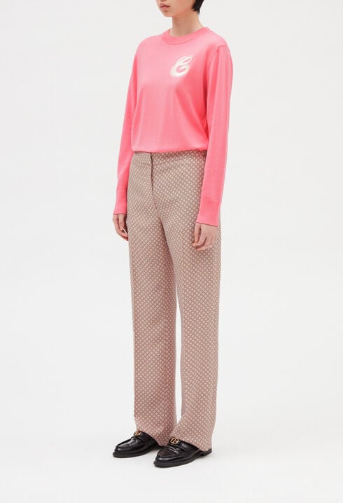 Printed pink trousers