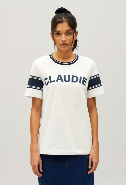 Blue and white Claudie T-shirt