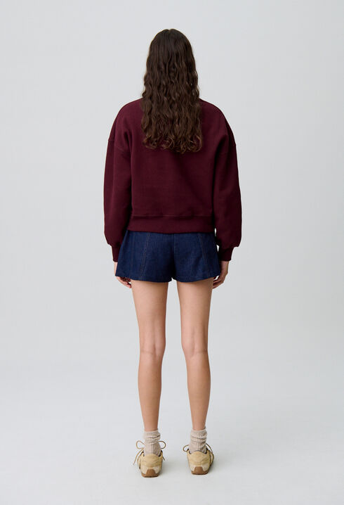 Victorian collar cotton sweatshirt