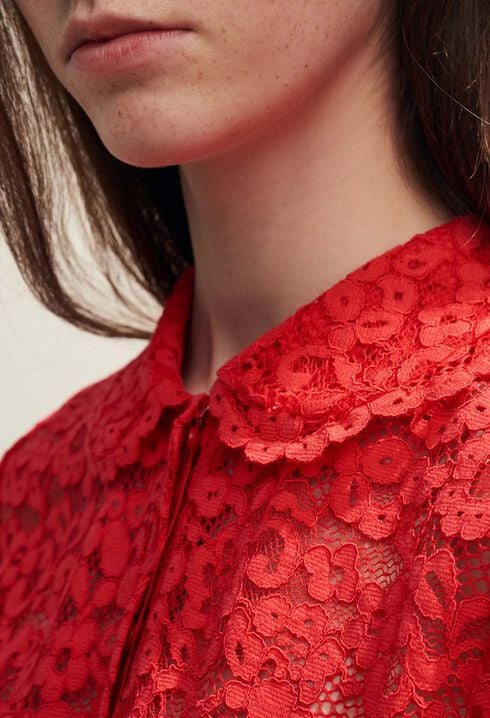 Lace top with Peter Pan collar